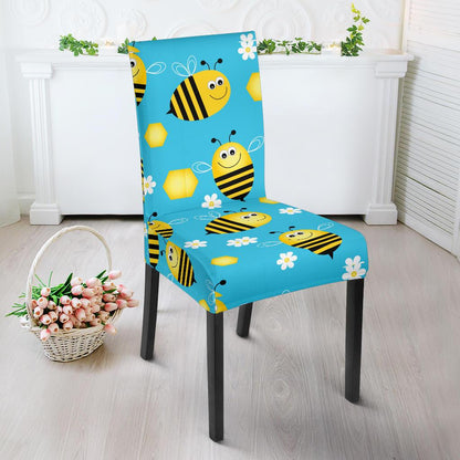 Bee Pattern Print Design BEE06 Dining Chair Slipcover-JORJUNE.COM