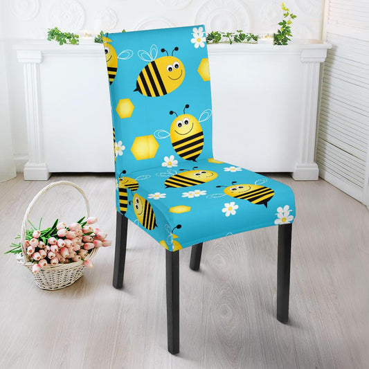 Bee Pattern Print Design BEE06 Dining Chair Slipcover-JORJUNE.COM