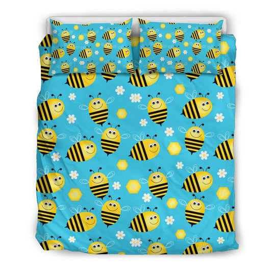 Bee Pattern Print Design BEE06 Duvet Cover Bedding Set-JORJUNE.COM