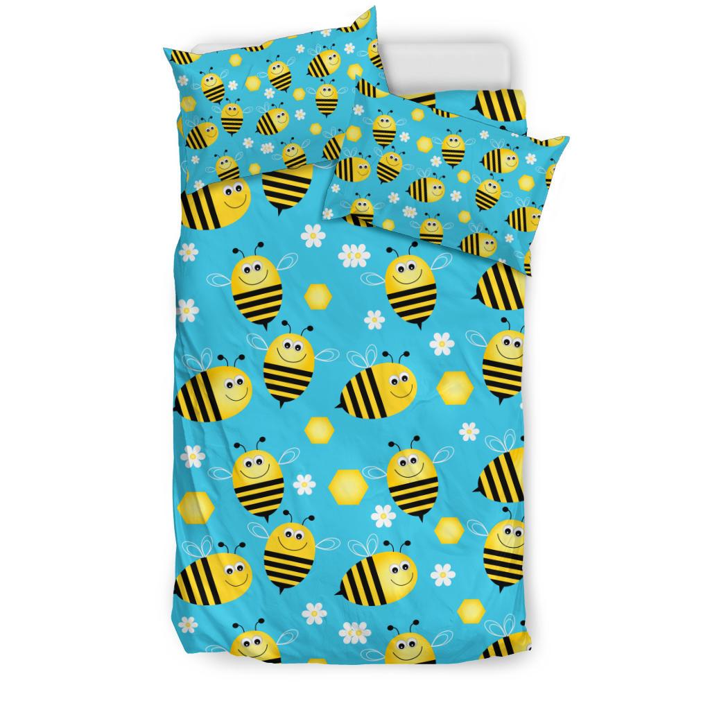 Bee Pattern Print Design BEE06 Duvet Cover Bedding Set-JORJUNE.COM