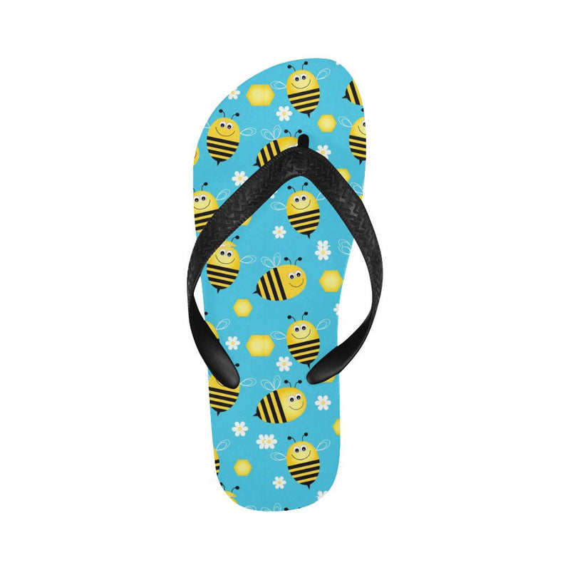 Bee Pattern Print Design BEE06 Flip Flops-JorJune