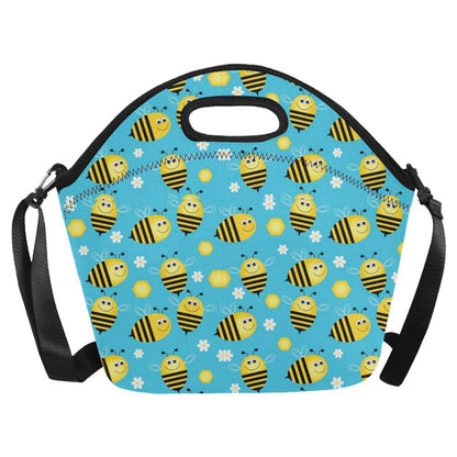Bee Pattern Print Design BEE06 Neoprene Lunch Bag-JorJune