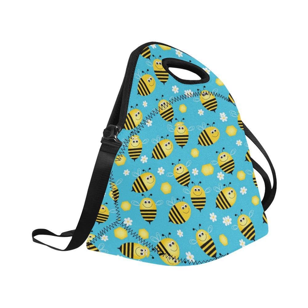Bee Pattern Print Design BEE06 Neoprene Lunch Bag-JorJune