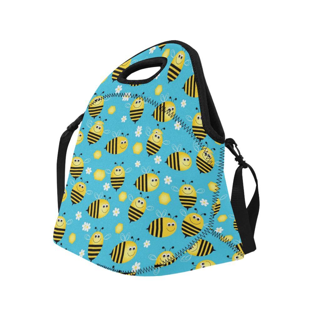 Bee Pattern Print Design BEE06 Neoprene Lunch Bag-JorJune