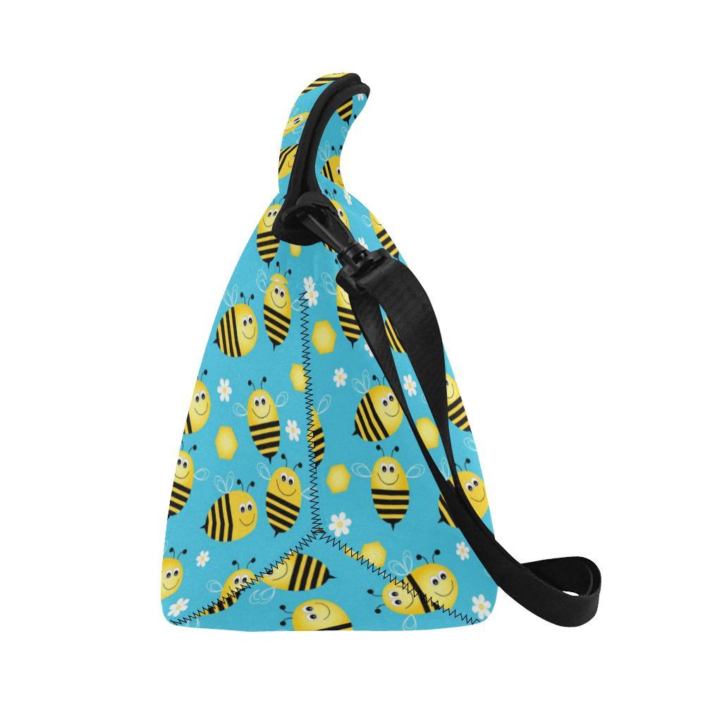 Bee Pattern Print Design BEE06 Neoprene Lunch Bag-JorJune