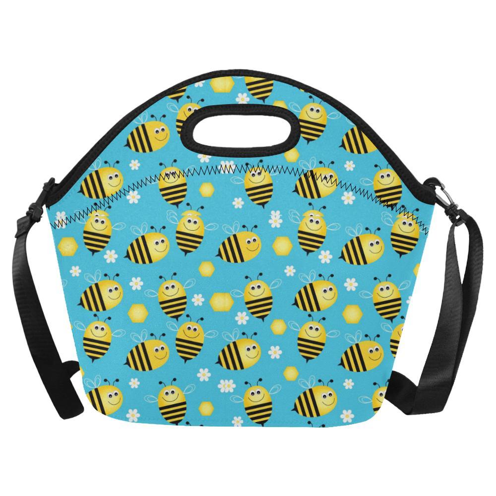 Bee Pattern Print Design BEE06 Neoprene Lunch Bag-JorJune