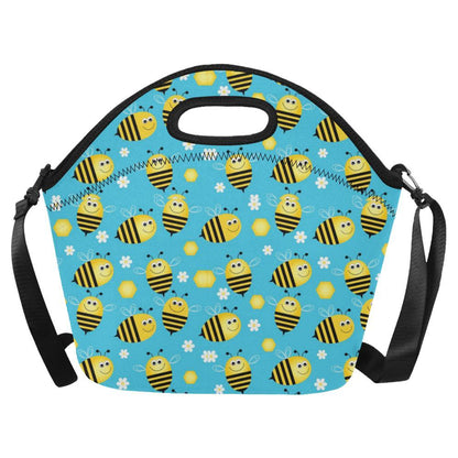 Bee Pattern Print Design BEE06 Neoprene Lunch Bag-JorJune