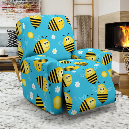Bee Pattern Print Design BEE06 Recliner Slipcover-JORJUNE.COM