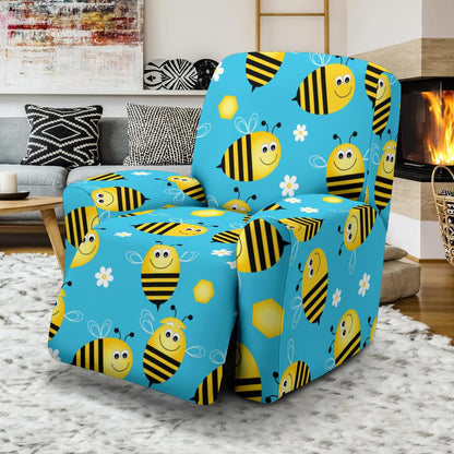 Bee Pattern Print Design BEE06 Recliner Slipcover-JORJUNE.COM