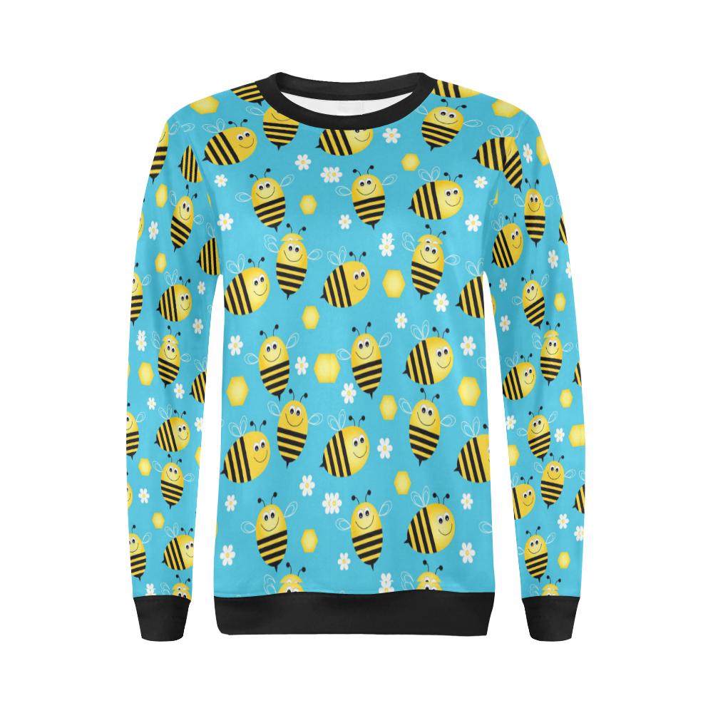 Bee Pattern Print Design BEE06 Women Long Sleeve Sweatshirt-JorJune