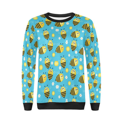Bee Pattern Print Design BEE06 Women Long Sleeve Sweatshirt-JorJune