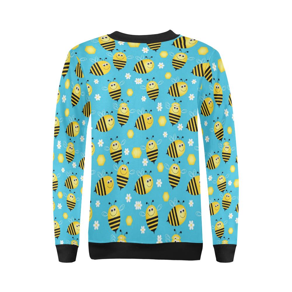 Bee Pattern Print Design BEE06 Women Long Sleeve Sweatshirt-JorJune