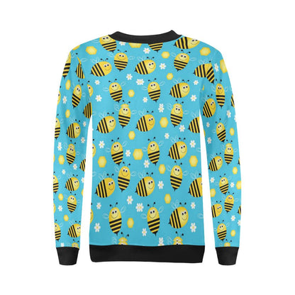 Bee Pattern Print Design BEE06 Women Long Sleeve Sweatshirt-JorJune
