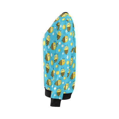 Bee Pattern Print Design BEE06 Women Long Sleeve Sweatshirt-JorJune