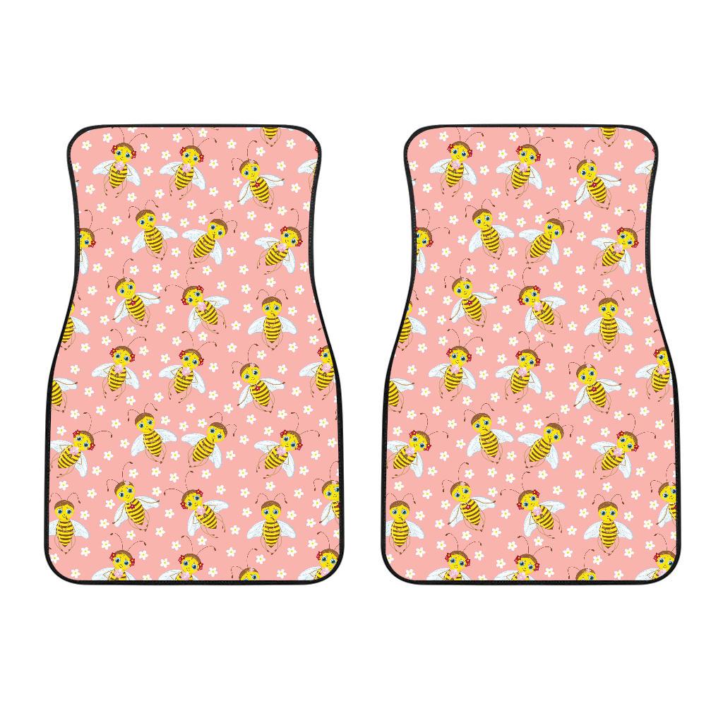 Bee Pattern Print Design BEE07 Car Floor Mats-JorJune