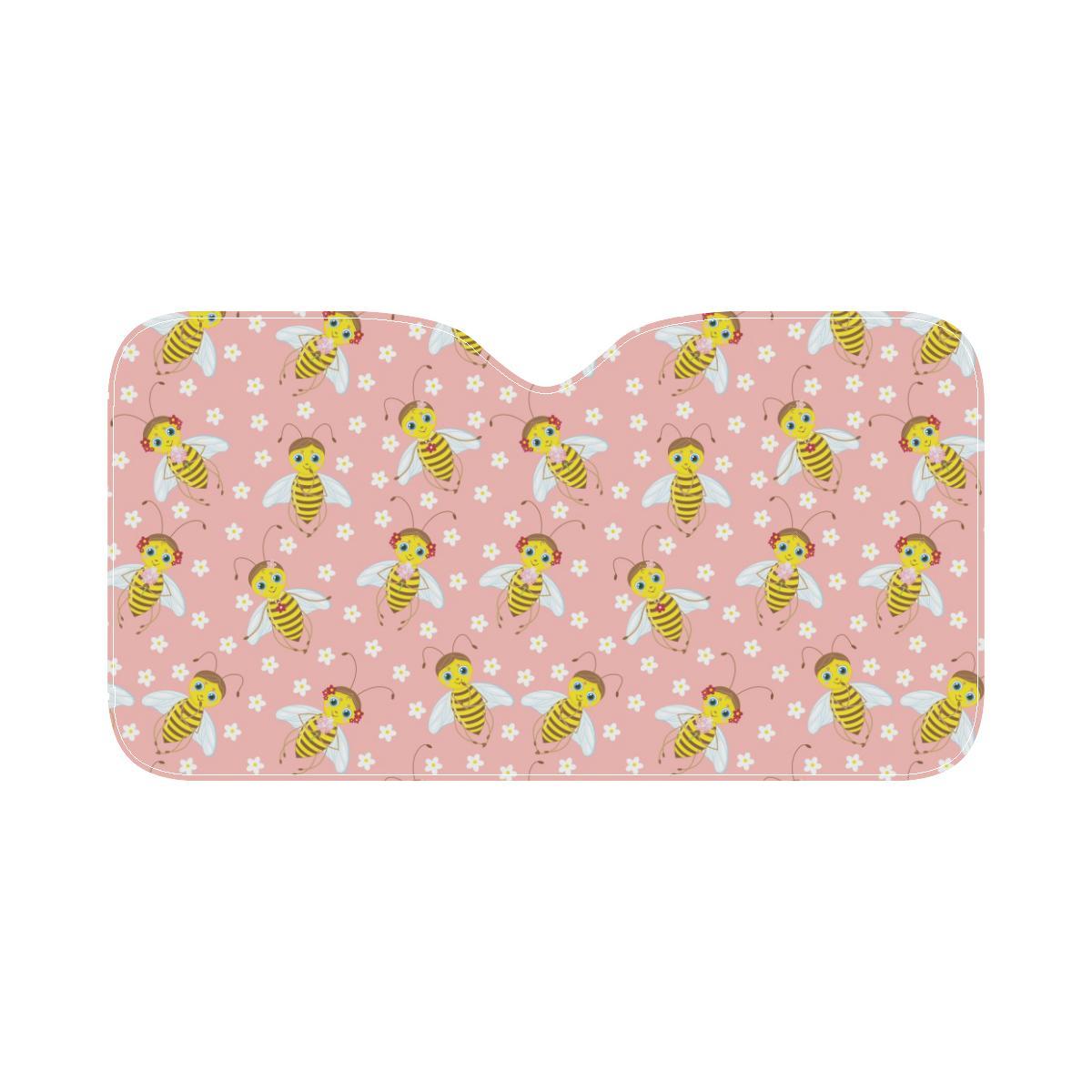 Bee Pattern Print Design BEE07 Car Sun Shade-JorJune