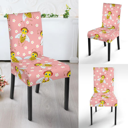 Bee Pattern Print Design BEE07 Dining Chair Slipcover-JORJUNE.COM