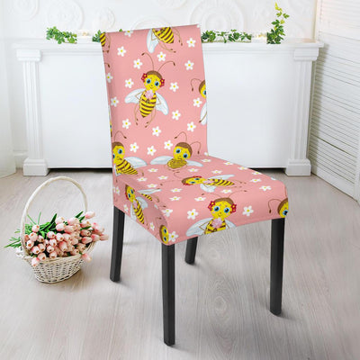 Bee Pattern Print Design BEE07 Dining Chair Slipcover-JORJUNE.COM