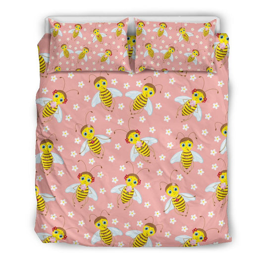 Bee Pattern Print Design BEE07 Duvet Cover Bedding Set-JORJUNE.COM