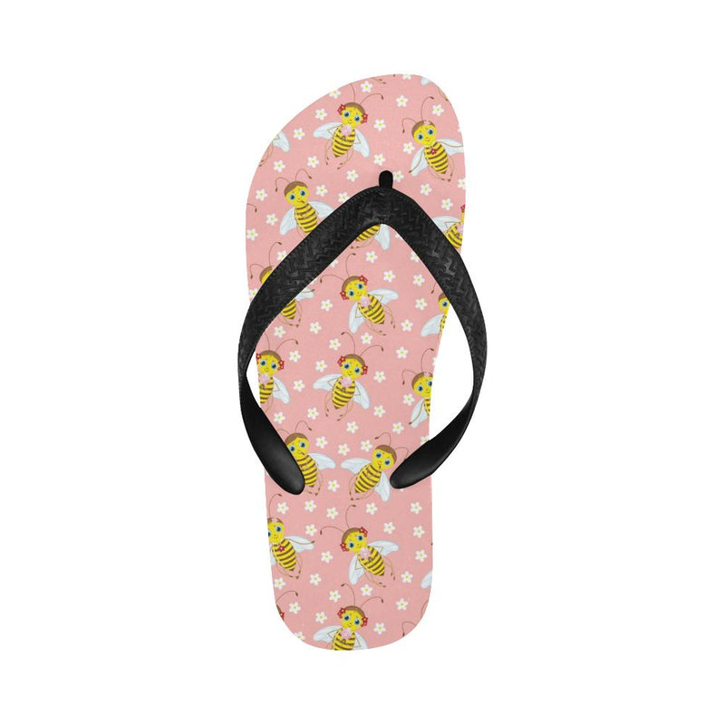 Bee Pattern Print Design BEE07 Flip Flops-JorJune