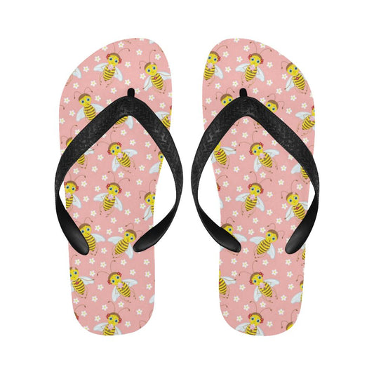 Bee Pattern Print Design BEE07 Flip Flops-JorJune