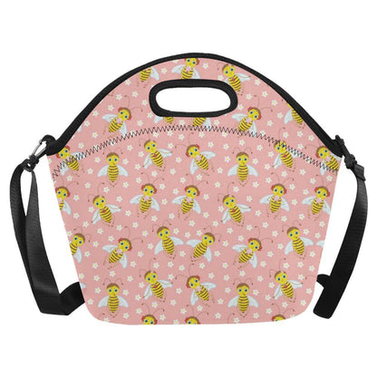 Bee Pattern Print Design BEE07 Neoprene Lunch Bag-JorJune
