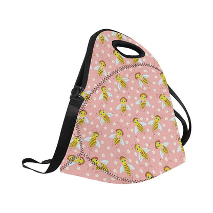 Bee Pattern Print Design BEE07 Neoprene Lunch Bag-JorJune