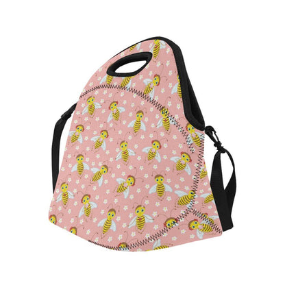 Bee Pattern Print Design BEE07 Neoprene Lunch Bag-JorJune