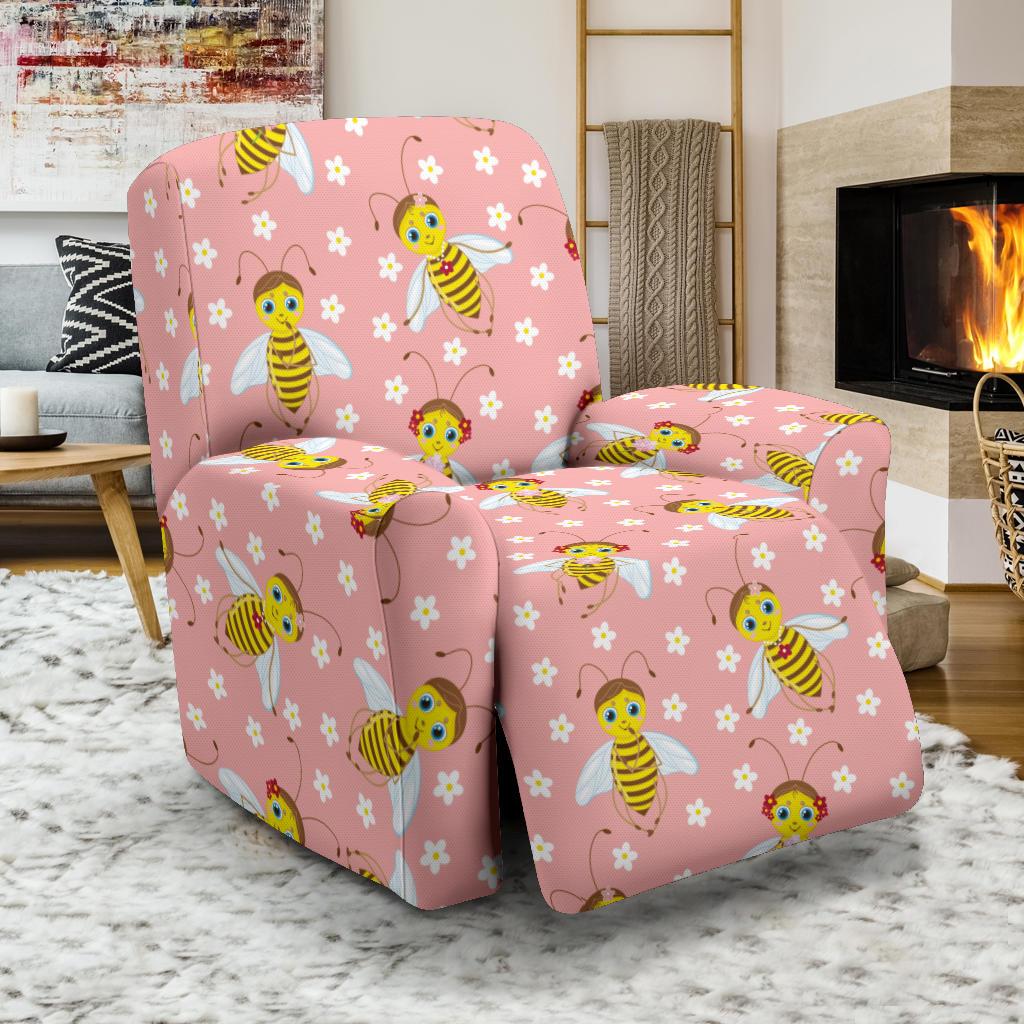 Bee Pattern Print Design BEE07 Recliner Slipcover-JORJUNE.COM