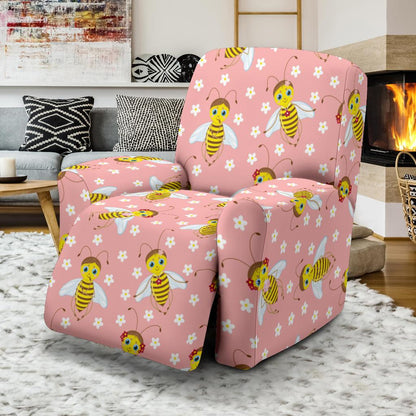 Bee Pattern Print Design BEE07 Recliner Slipcover-JORJUNE.COM
