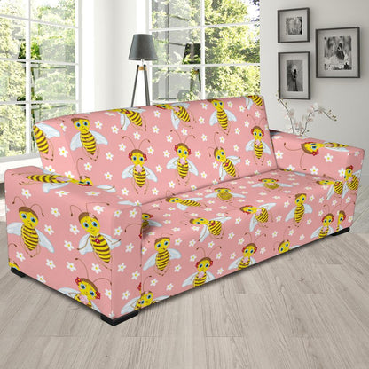 Bee Pattern Print Design BEE07 Sofa Slipcover-JORJUNE.COM