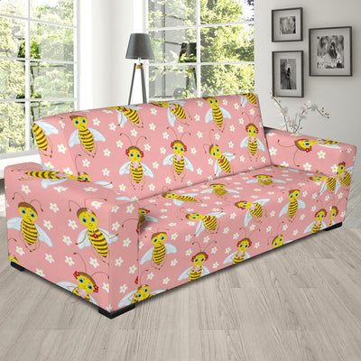Bee Pattern Print Design BEE07 Sofa Slipcover-JORJUNE.COM