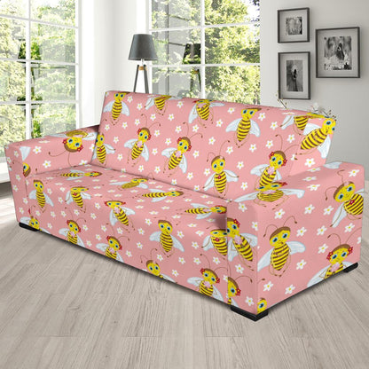 Bee Pattern Print Design BEE07 Sofa Slipcover-JORJUNE.COM