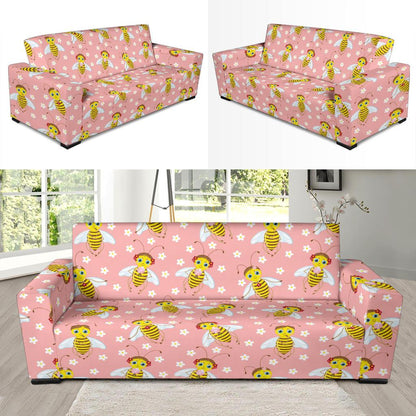Bee Pattern Print Design BEE07 Sofa Slipcover-JORJUNE.COM