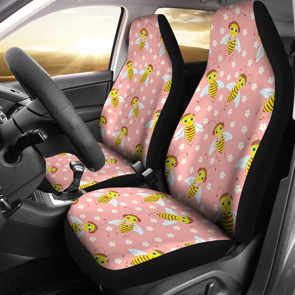 Bee Pattern Print Design BEE07 Universal Fit Car Seat Covers