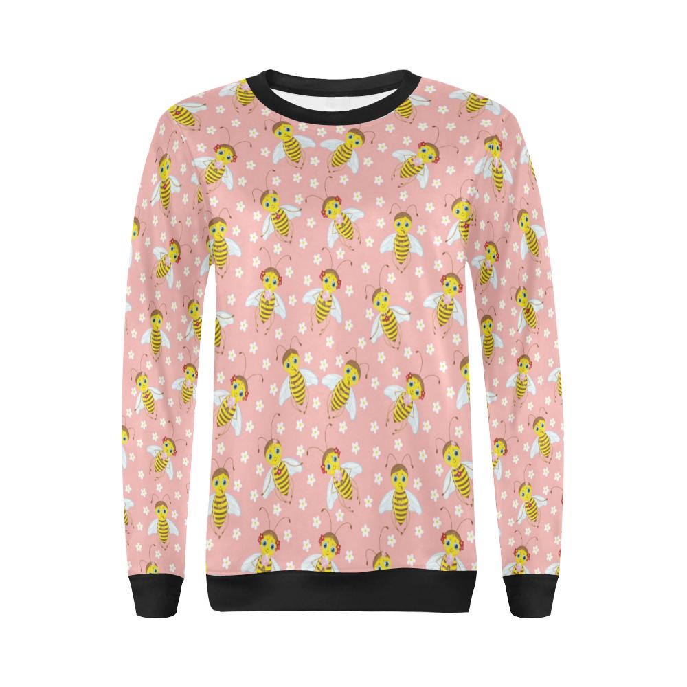 Bee Pattern Print Design BEE07 Women Long Sleeve Sweatshirt-JorJune