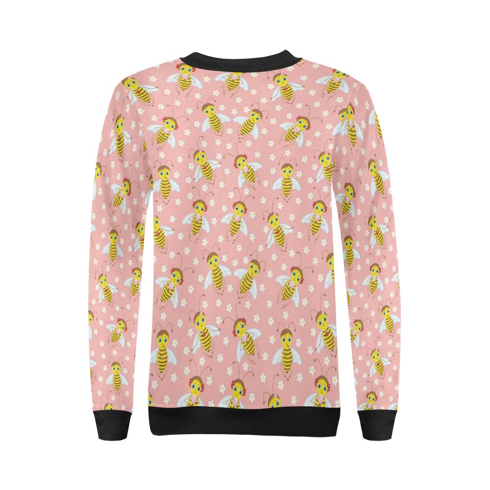 Bee Pattern Print Design BEE07 Women Long Sleeve Sweatshirt-JorJune