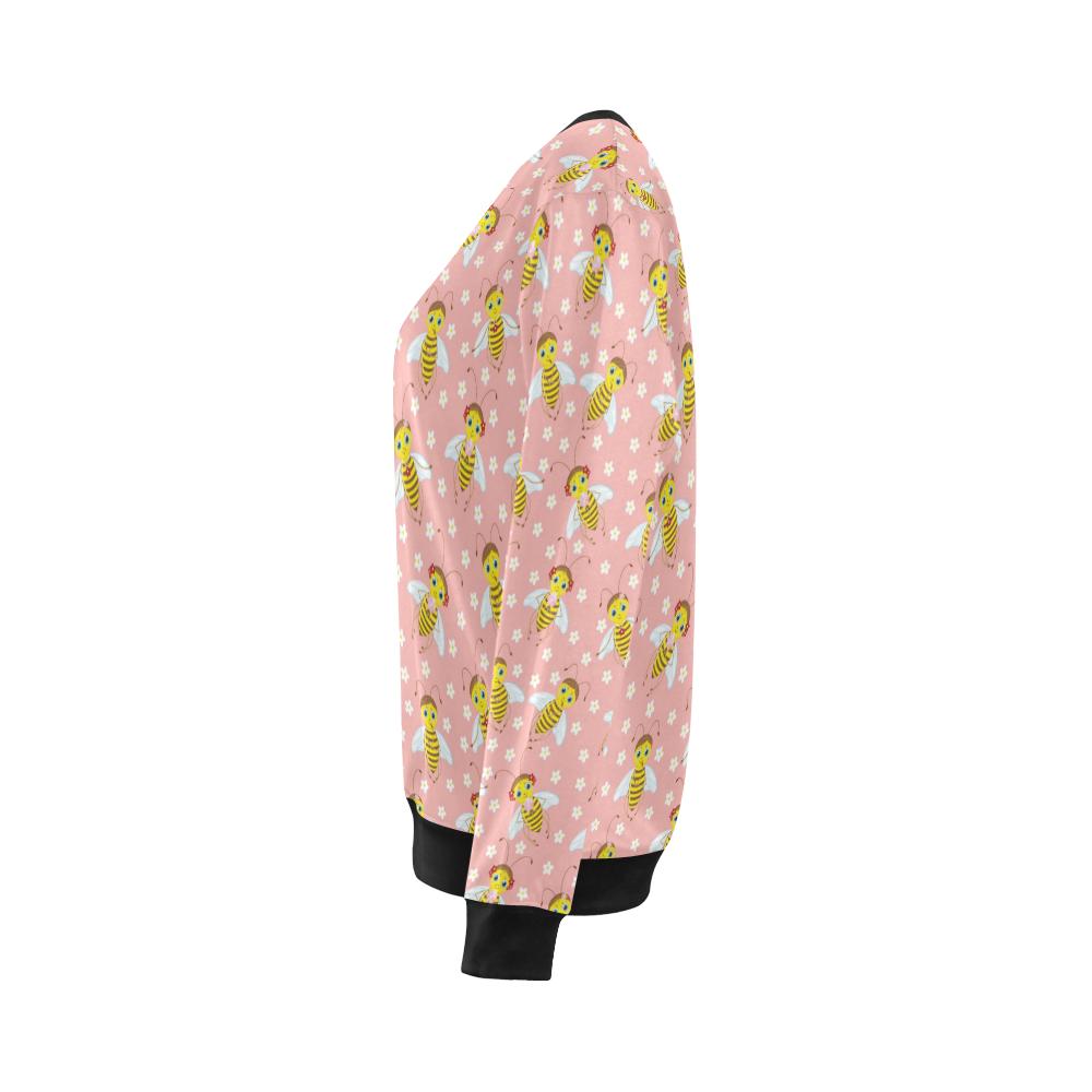 Bee Pattern Print Design BEE07 Women Long Sleeve Sweatshirt-JorJune