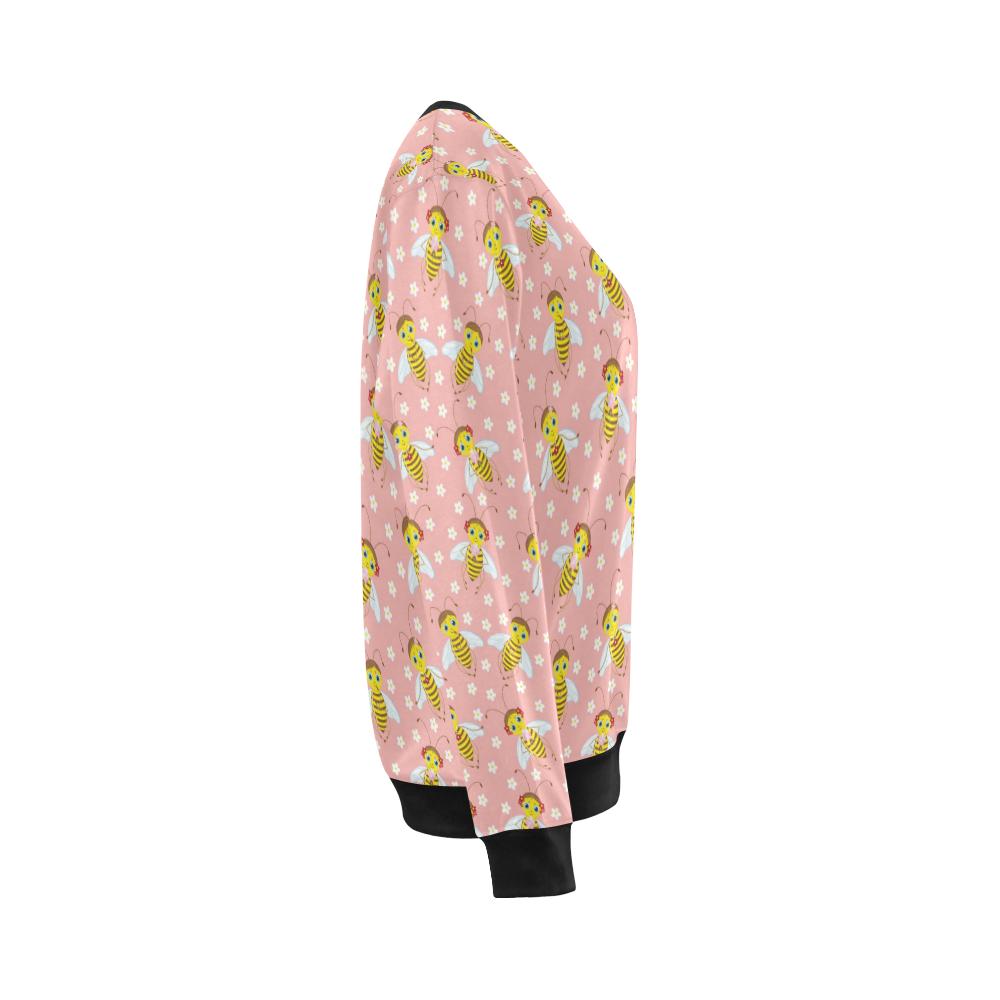 Bee Pattern Print Design BEE07 Women Long Sleeve Sweatshirt-JorJune