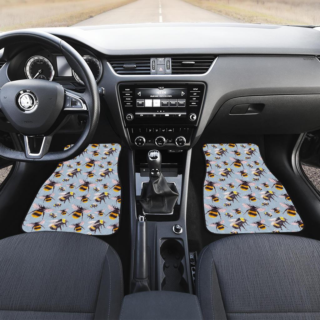 Bee Pattern Print Design BEE08 Car Floor Mats-JorJune