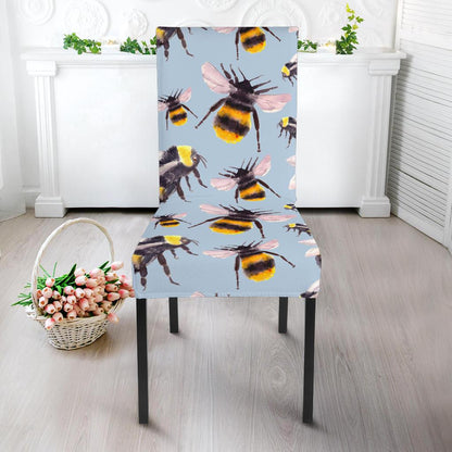 Bee Pattern Print Design BEE08 Dining Chair Slipcover-JORJUNE.COM
