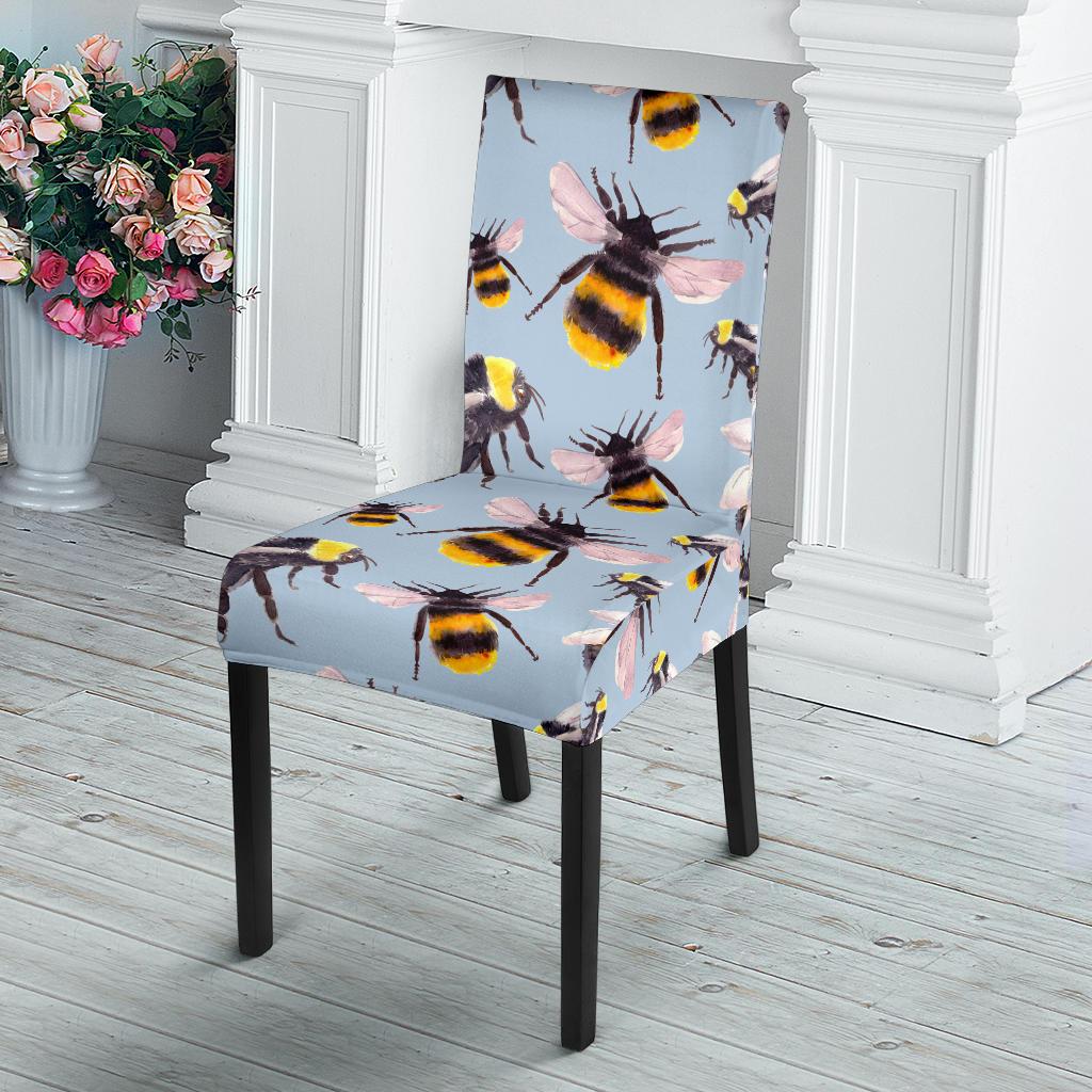 Bee Pattern Print Design BEE08 Dining Chair Slipcover-JORJUNE.COM