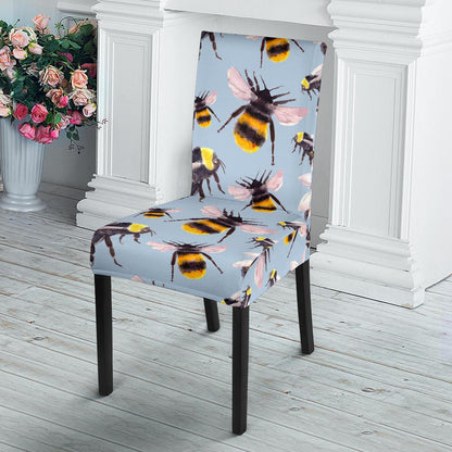 Bee Pattern Print Design BEE08 Dining Chair Slipcover-JORJUNE.COM