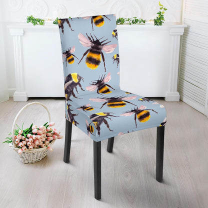 Bee Pattern Print Design BEE08 Dining Chair Slipcover-JORJUNE.COM