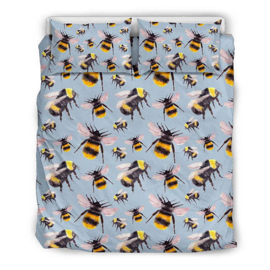 Bee Pattern Print Design BEE08 Duvet Cover Bedding Set-JORJUNE.COM