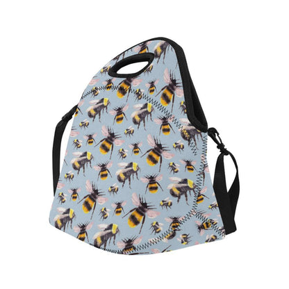 Bee Pattern Print Design BEE08 Neoprene Lunch Bag-JorJune