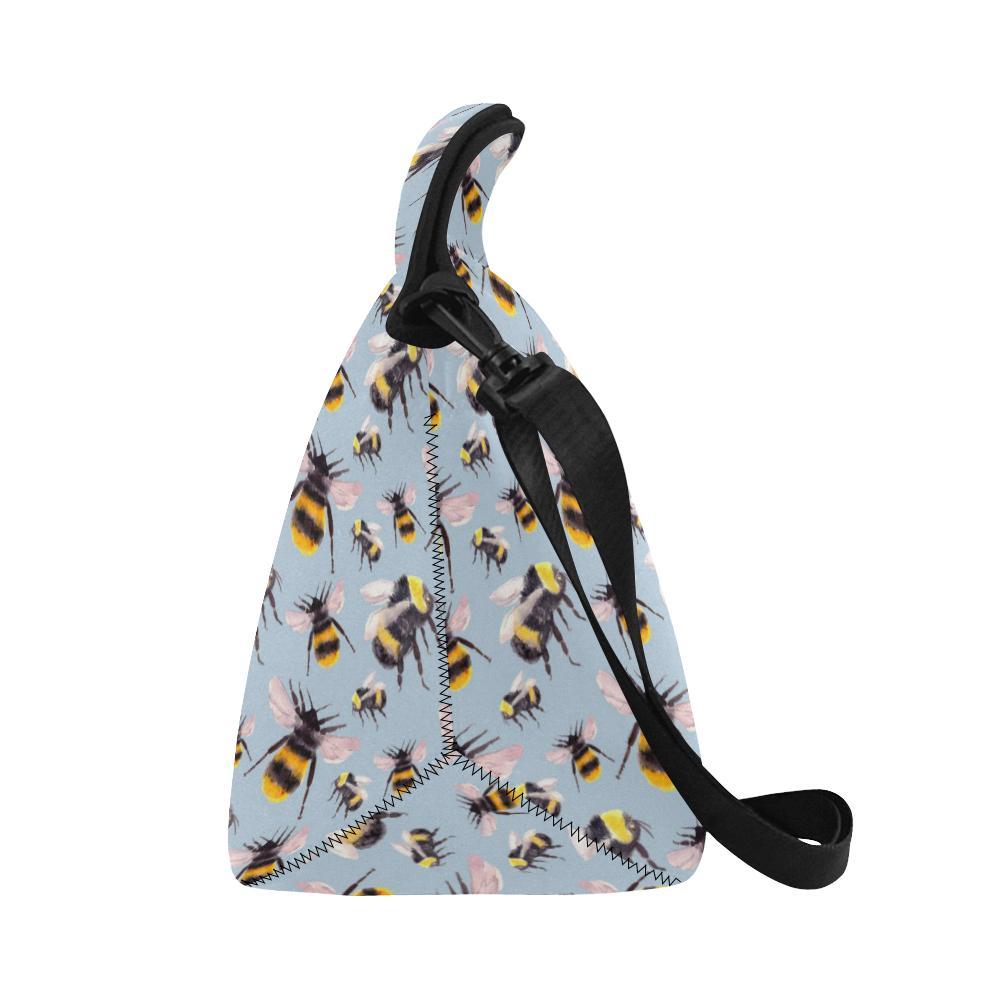 Bee Pattern Print Design BEE08 Neoprene Lunch Bag-JorJune