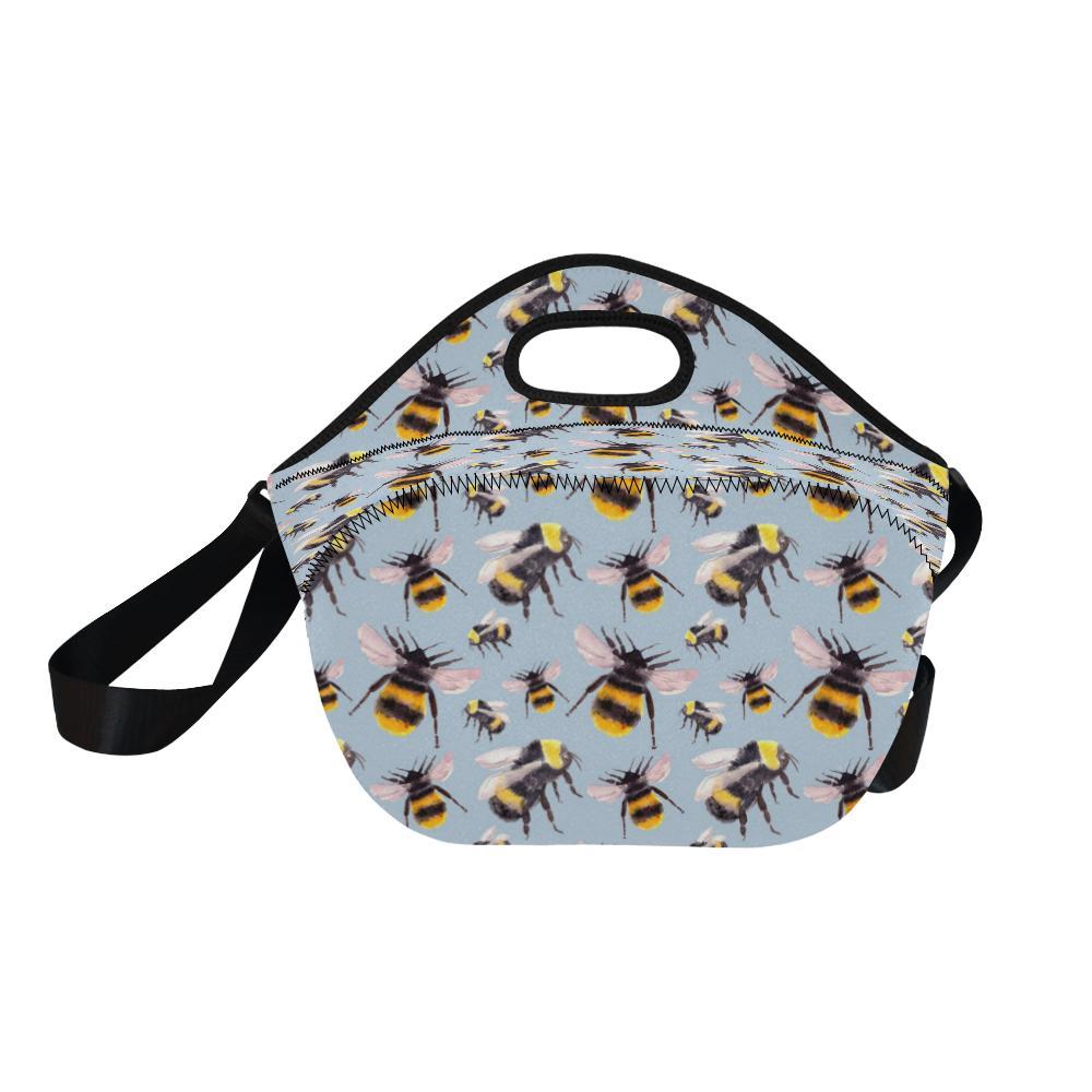 Bee Pattern Print Design BEE08 Neoprene Lunch Bag-JorJune