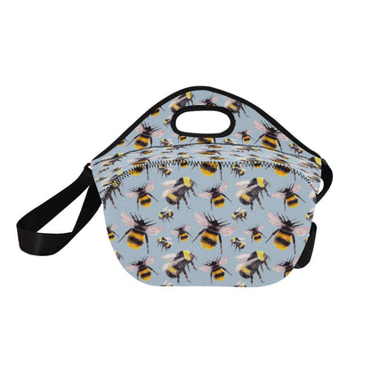 Bee Pattern Print Design BEE08 Neoprene Lunch Bag-JorJune