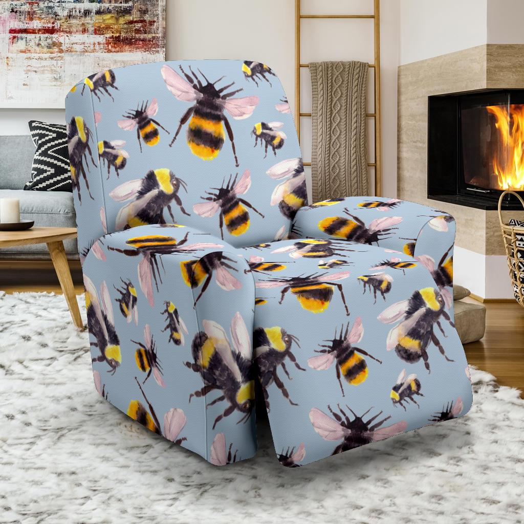 Bee Pattern Print Design BEE08 Recliner Slipcover-JORJUNE.COM